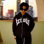 Unisex Zip-Up Hooded Sweatshirt Casual Outerwear