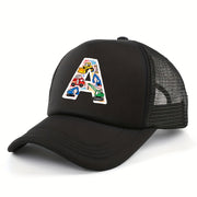 Kids' Engineering Vehicle Letter Sponge Mesh Trucker Cap – Breathable Outdoor Sports Hat