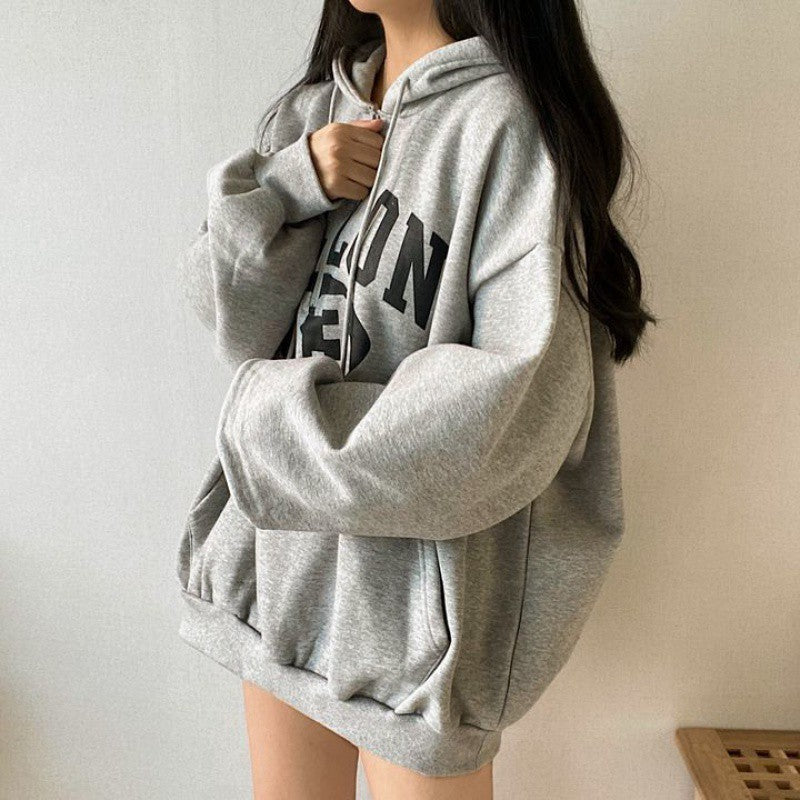 Women's Fleece-Lined Thickened Hooded Sweatshirt