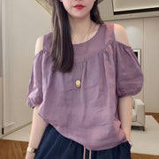 Womens Crew-neck Short-sleeve Shirt, Lightweight And Casual