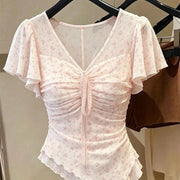 Women's Fashion Short-Sleeve V-Neck Tops