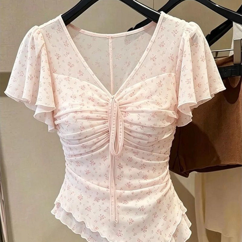 Women's Fashion Short-Sleeve V-Neck Tops