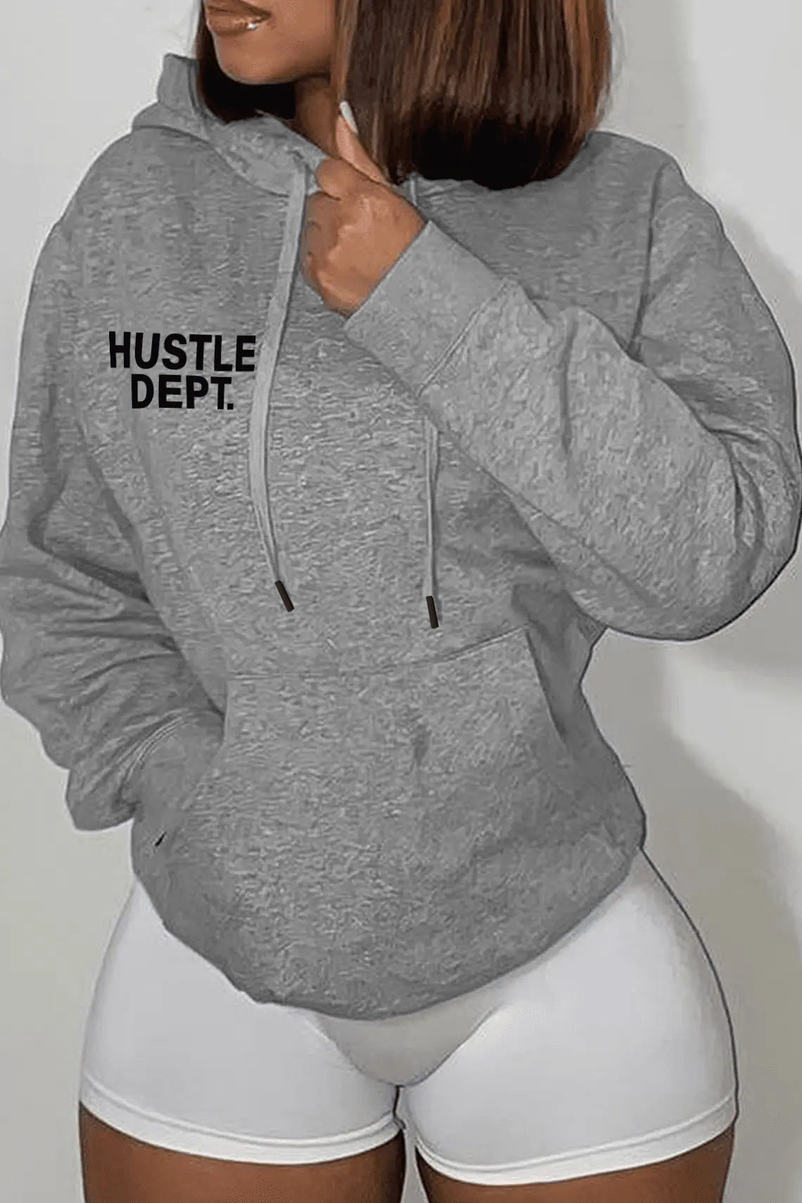 Autumn And Winter European And American Chest Printing Hooded Casual Loose Sweater