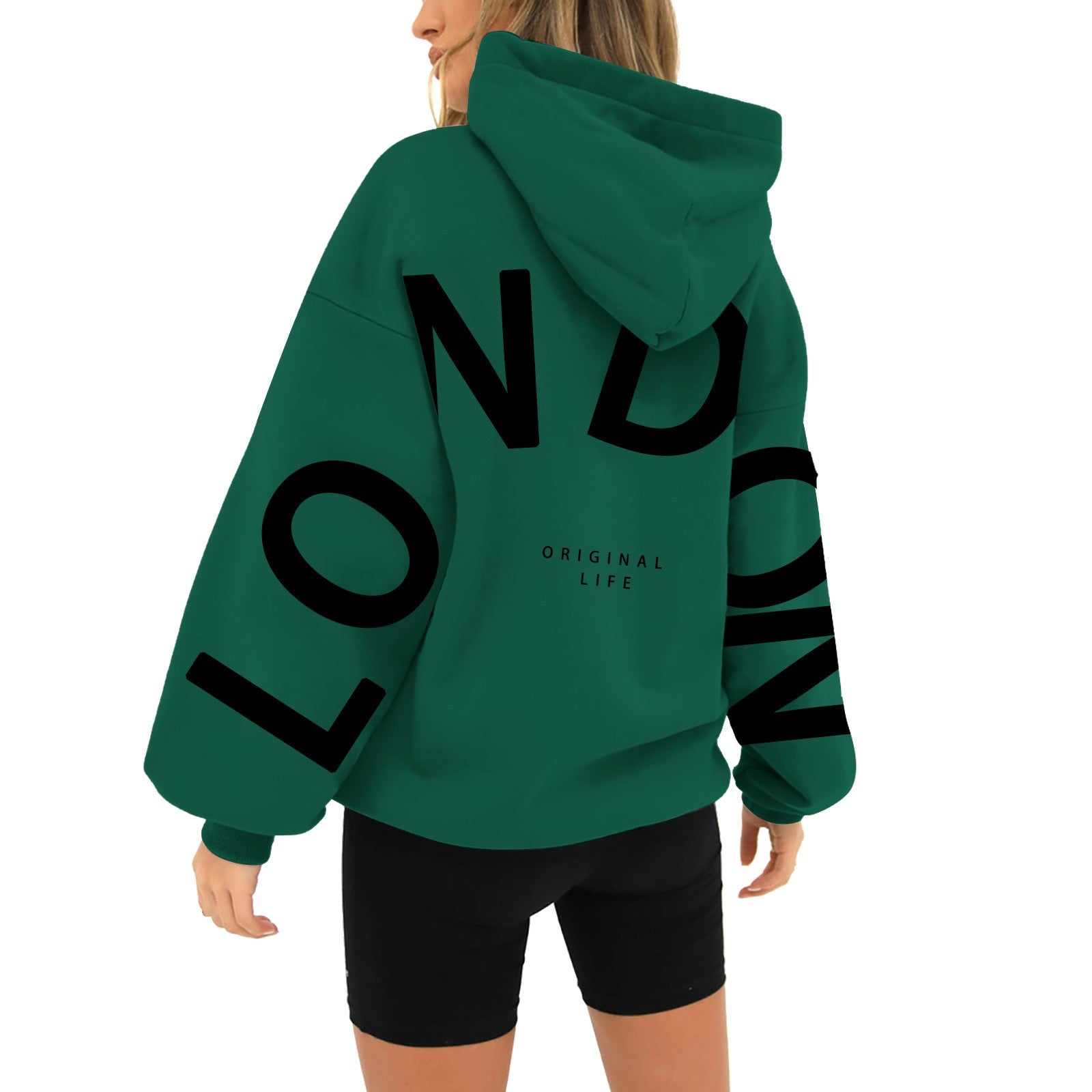Casual Printed Long Sleeve Pocket Hoodie Sweatshirt