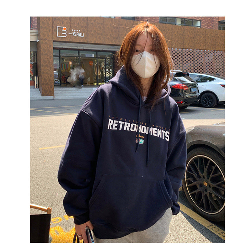 Women's Velvet Padded Hooded Sweatshirt