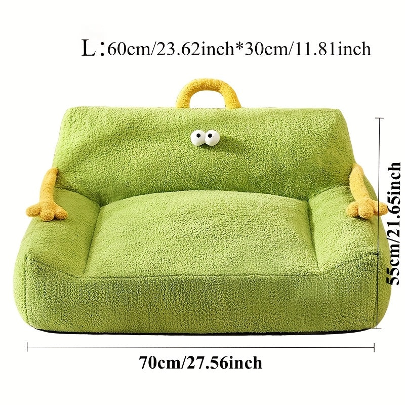 Thickened & Raised Pet Dog Bed - All-season Warm & Comfortable Green Polyester Sofa For Small To Medium Dogs, No Assembly Required, Durable & Easy-clean Design For Indoor/outdoor Use, Dog Bed For