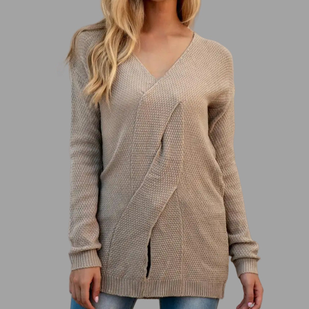 Womens Long-sleeved Knitted Sweater