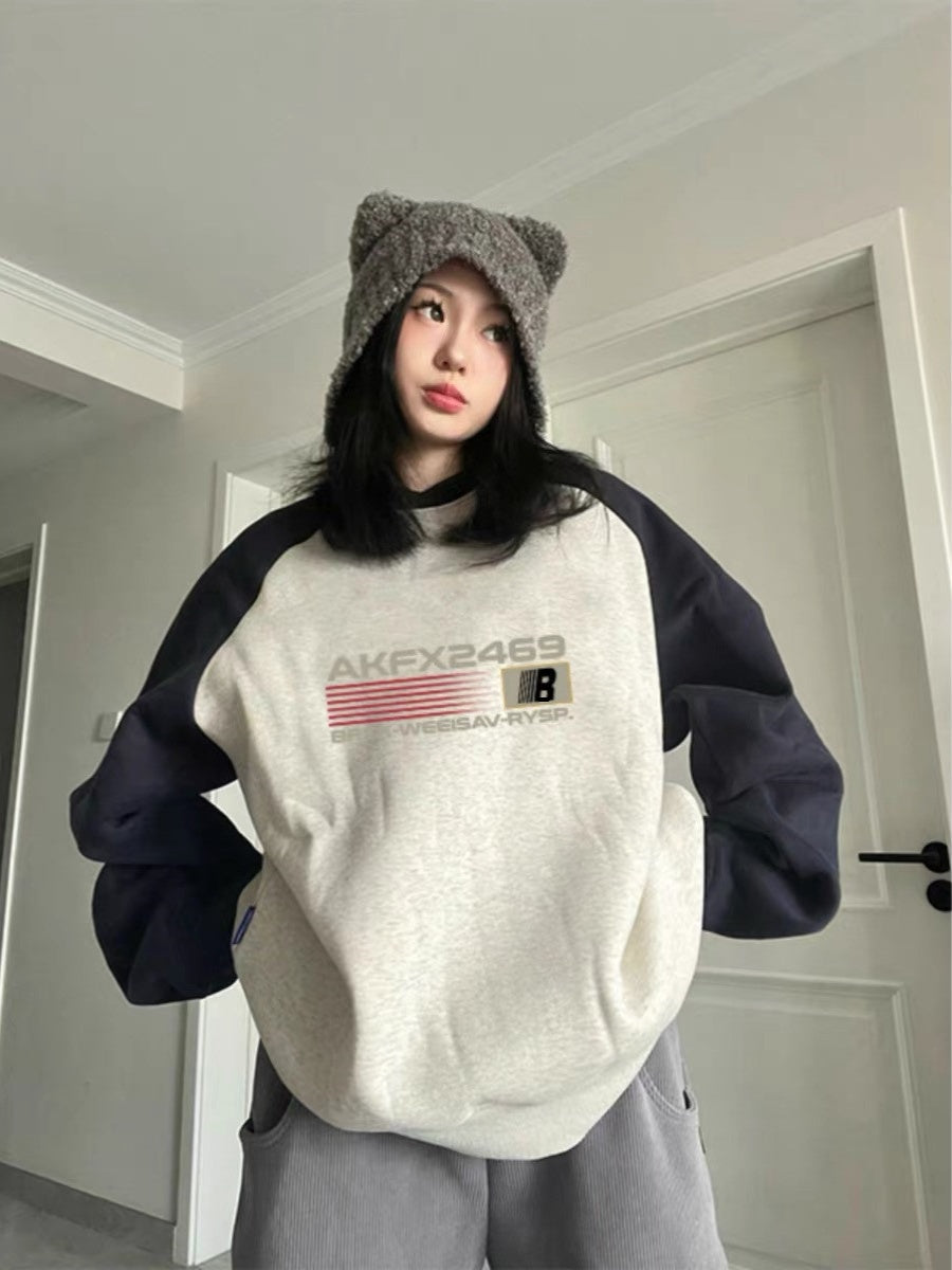 Women's Plush Thick Cotton Color-Block Sweater