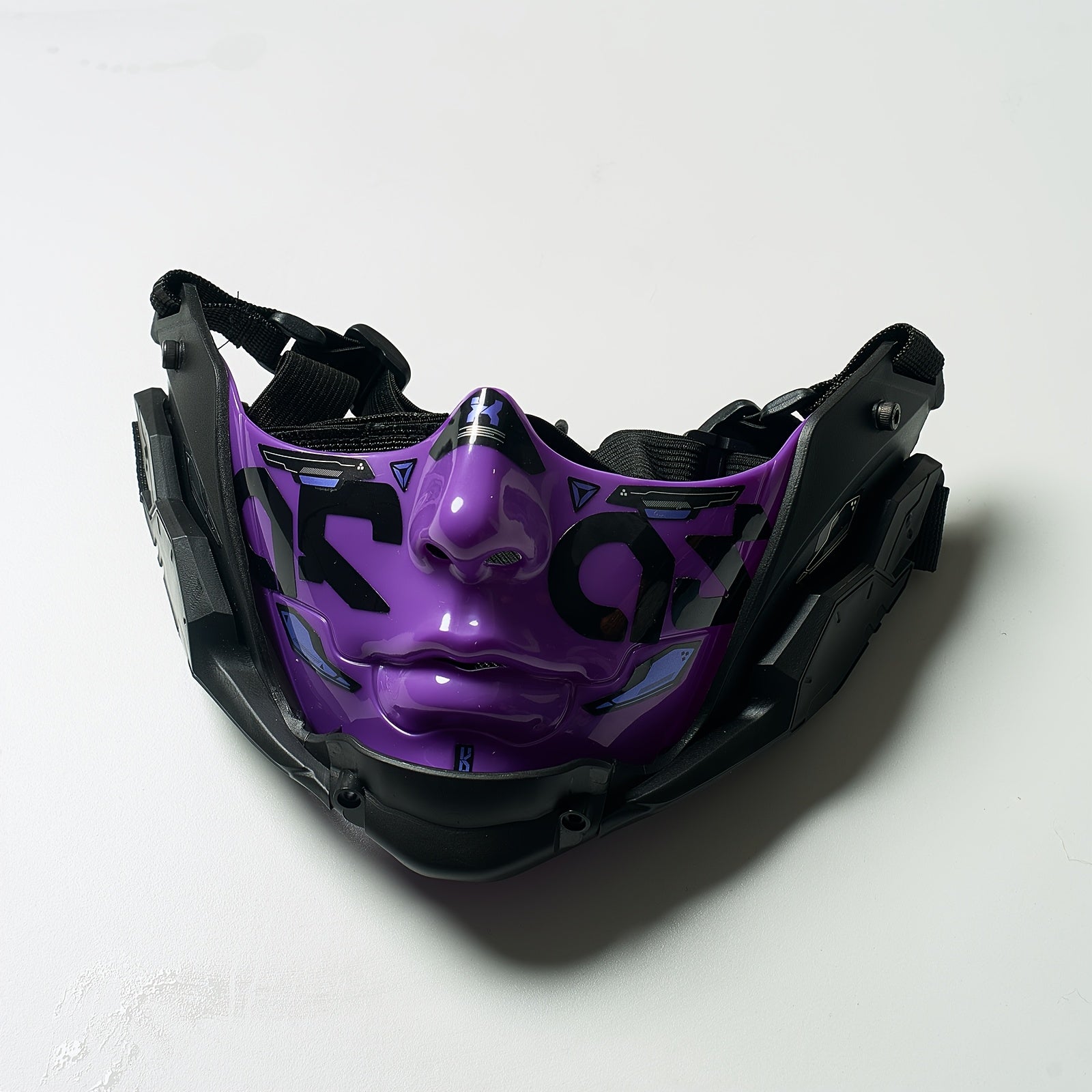 Cyberpunk Half Face Mask – Futuristic Mechanical Sci-Fi Costume Prop