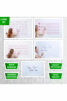 Educational whiteboard set for kids with reusable writing tools