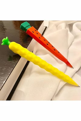 2-pack dual-tip pens in watermelon and pineapple designs