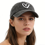 Love Heart Embroidered Baseball Cap - Unisex Dad Hat Gift