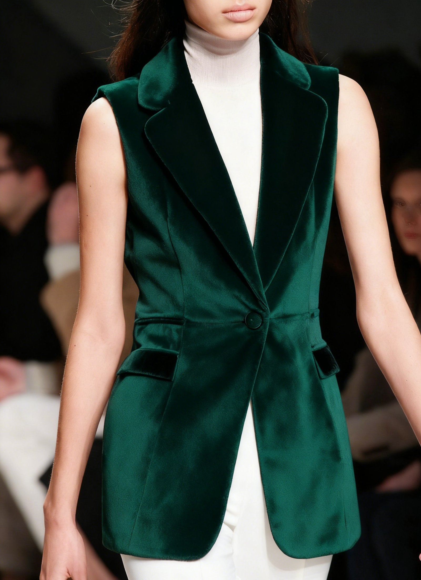 Elegant Velvet Vest for Women - Slim-fit, Sleeveless, Single-button Collar