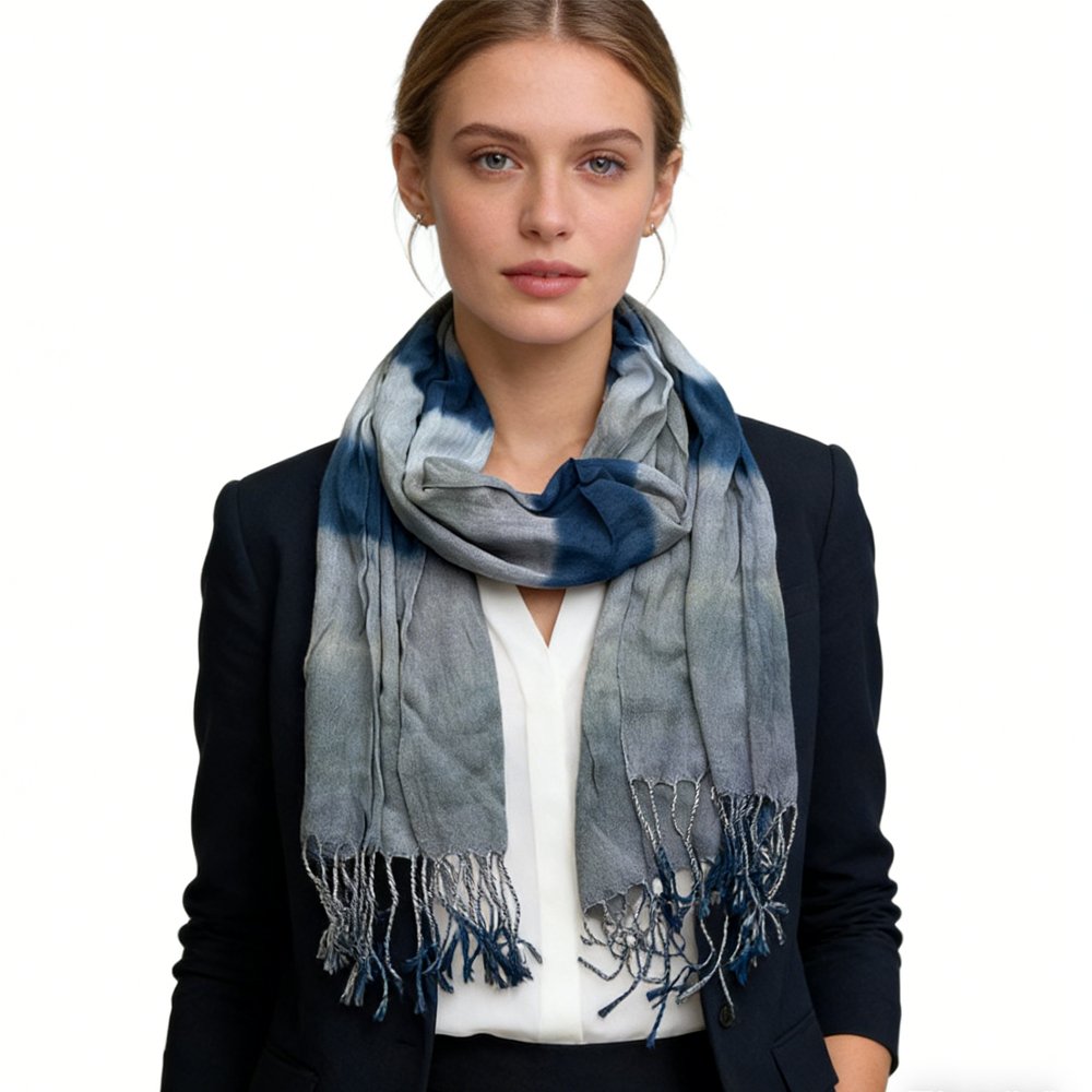 Soft Navy Print Scarf for Everyday Wear
