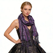 Regal Jacquard Pattern Scarf for Women & Men, Luxe Evening Wear Accessory
