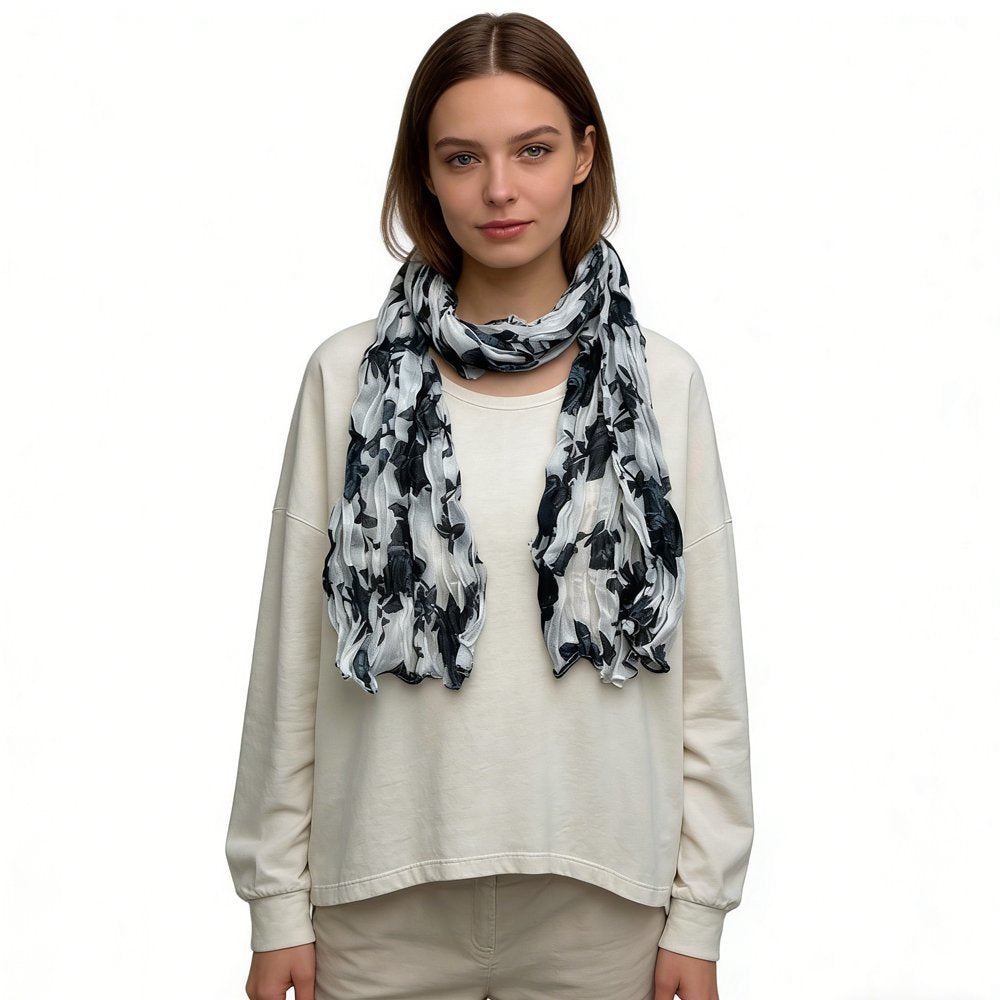Add Depth with High Contrast Crinkle Texture Scarf for Women & Men