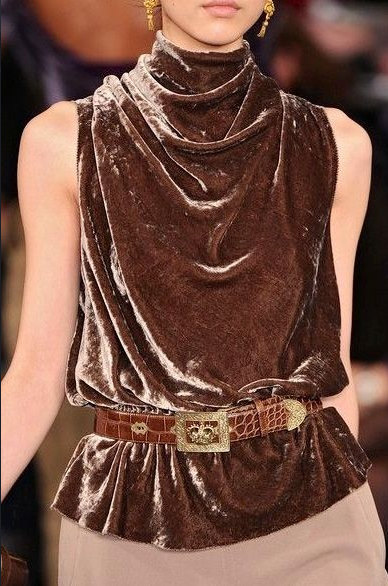 Velvet Slouchy Collar Sleeveless Top - Luxe Retro Style