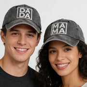 Couple's Baseball Caps - Dad & Mom Hats Set