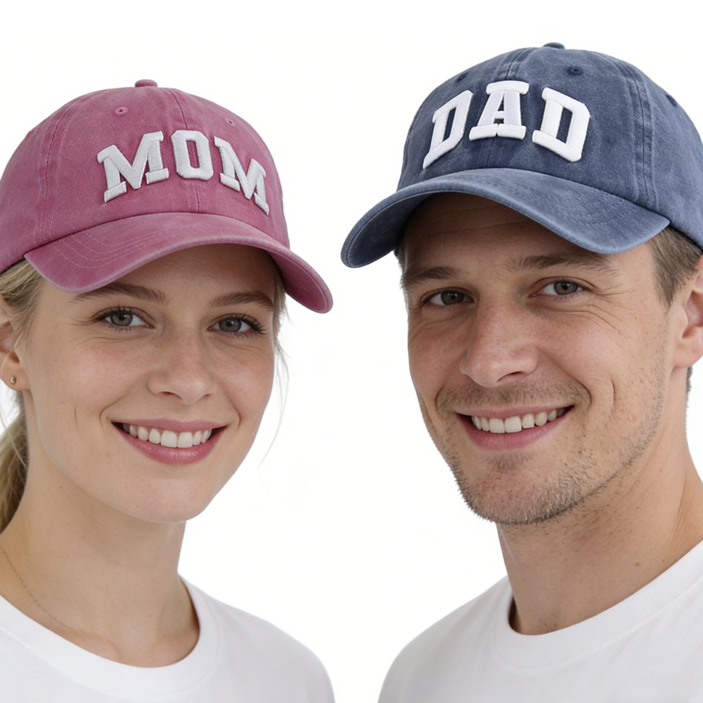 Couple's Gift Set - Dad Mom Baseball Caps