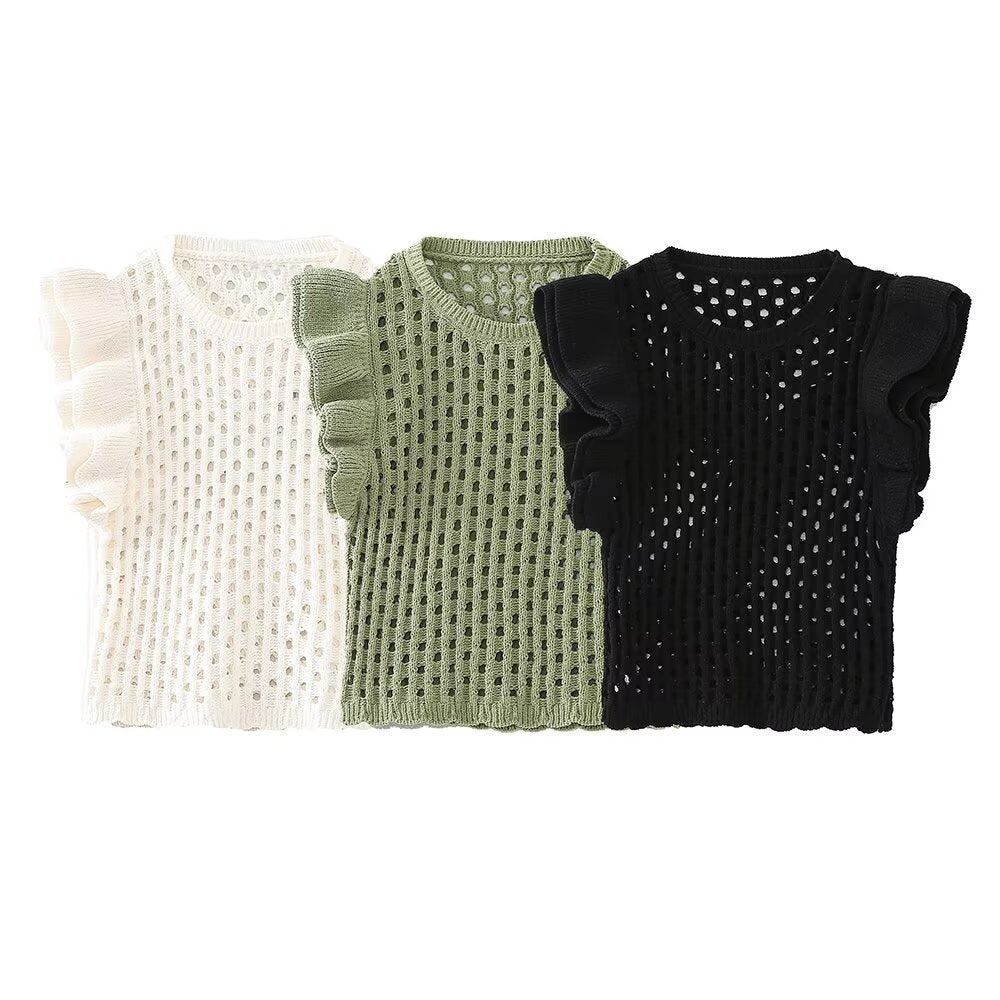 Layered Knitted Sweater Vest for Women
