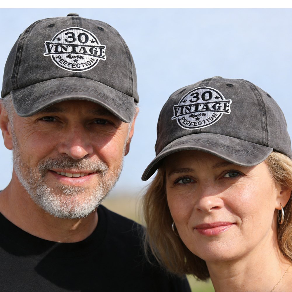 Vintage 30 Aged Hat for Men & Women - Adjustable Baseball Cap