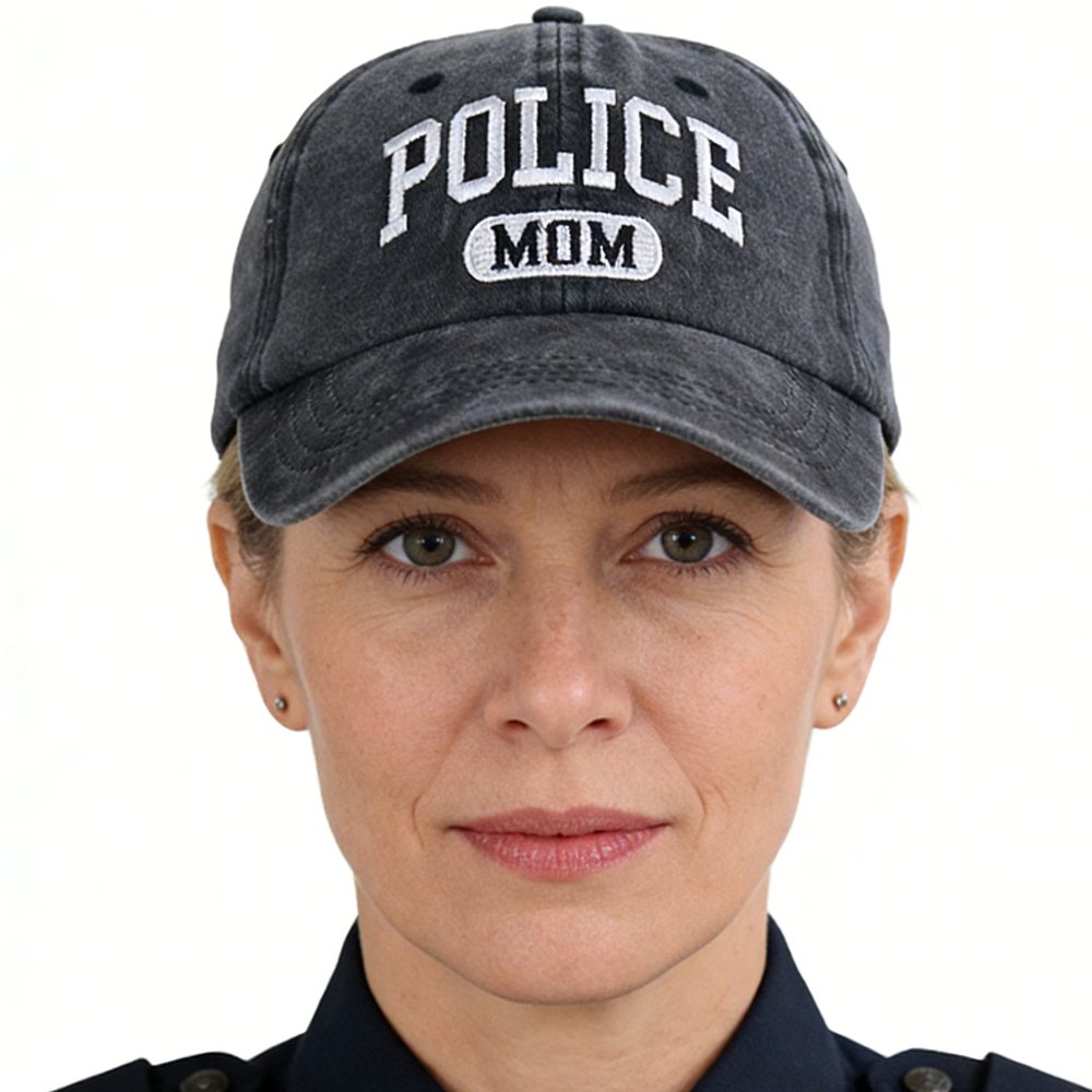 Proud Police Mama Baseball Cap - Adjustable Embroidered Cotton Cap for Women
