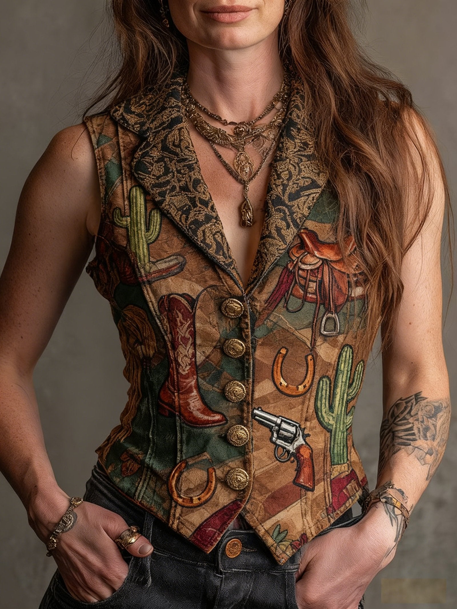 Sleeveless V-Neck Vest