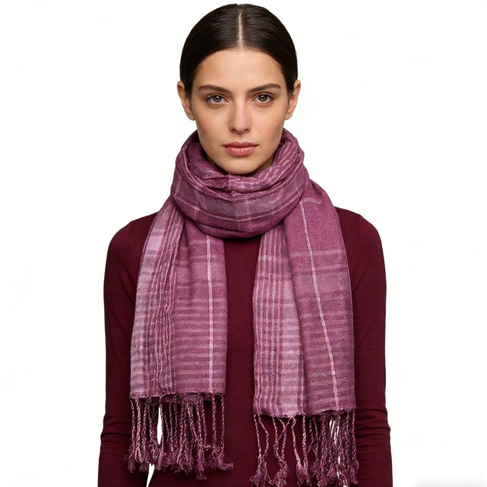 Color Block Fuchsia Scarf for Women & Men