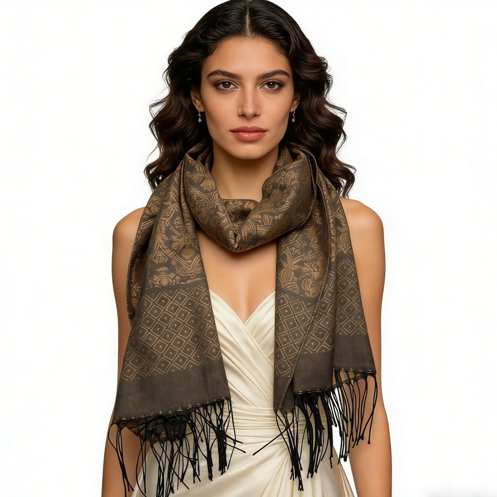 Sophisticated Tweed Scarf for Men & Women - Luxe Evening Wear Accessory