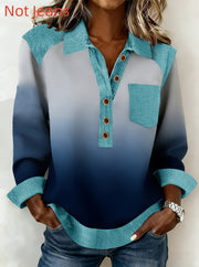 Retro Plaid & Denim Patchwork Casual Long-Sleeve Shirt