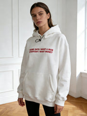 Cozy Oversized Slogan Hoodie for Women