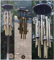 Solid Wood Bronze Wind Chimes Metal Multi-tube