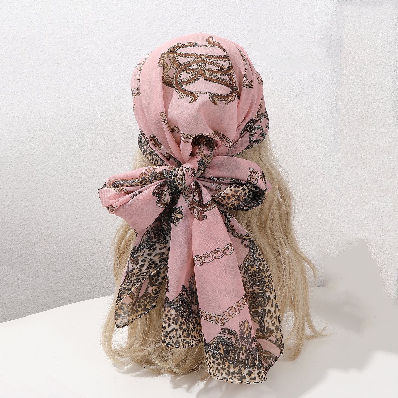 Elegant Leopard Print Silk Scarf for Women