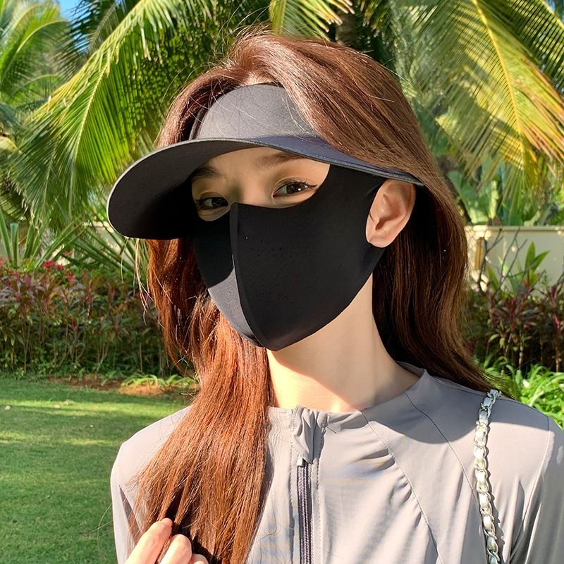 Protective Ice Silk Mask with Built-in Hat