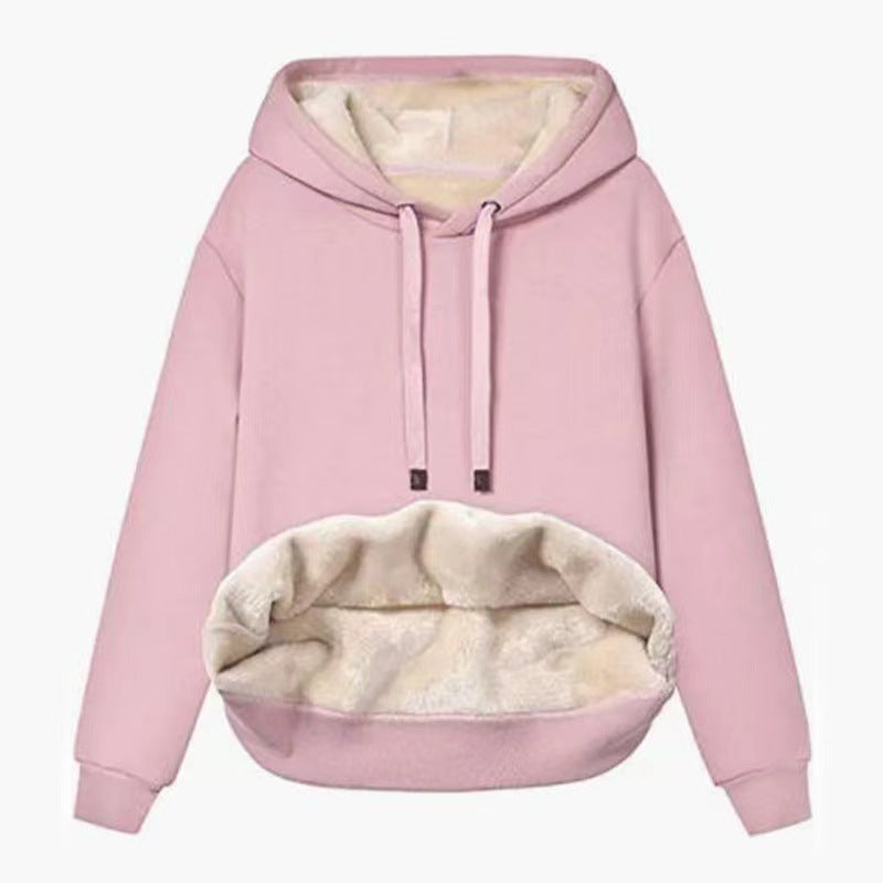 Plush Velvet Padded Hooded Winter Coat