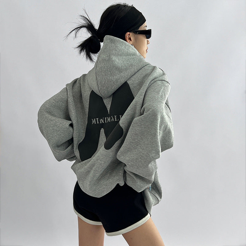 Cozy Loose-Fit Hooded Long Sleeve Sweater for Women