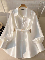 French-Style Luxury White Blouse for Women