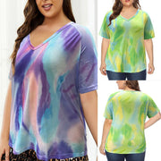 Casual Rainbow Tie Dye T-Shirt for Women