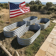 Galvanized Garden Bed Durable, Anti-Rust 1/2/4pcs Metal Raised Garden Bed | Galvanized Garden Bed, 4x2x1ft, Oval Planter Outdoor For Flowers, Plants, Vegetables & Herbs - Easy Assembly With Detaile...