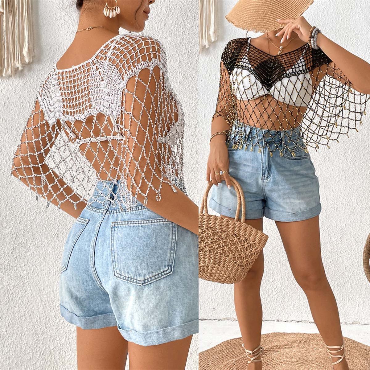 Beachy Cape Shawl - Sun Protection Bikini Cover Up
