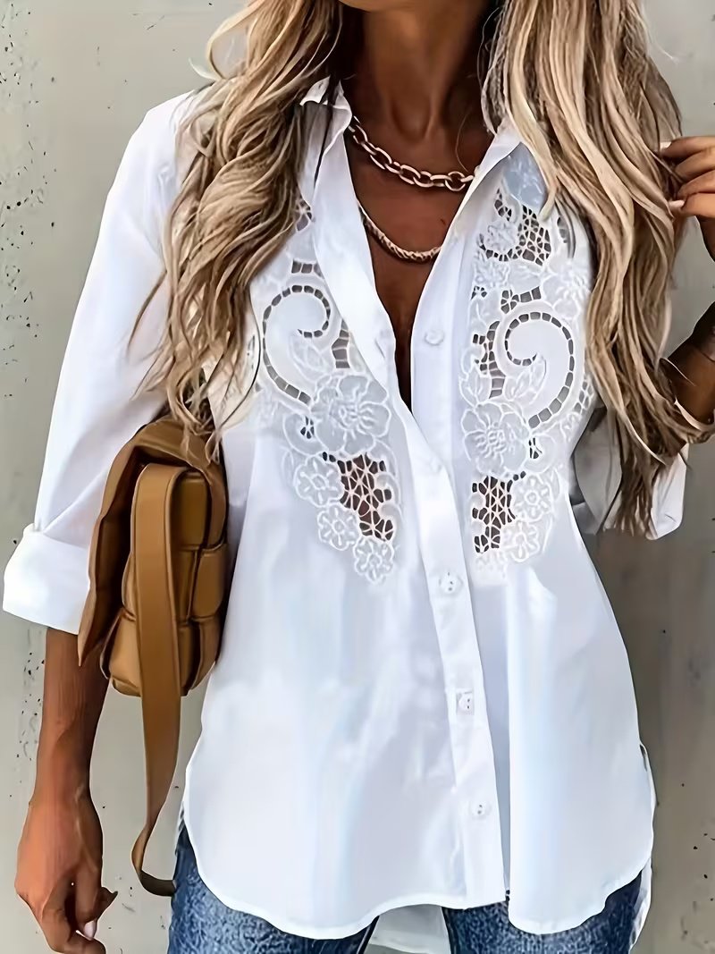 Elegant Long Sleeve Shirt for Women, Plus Size, Solid Color, Versatile, Comfortable