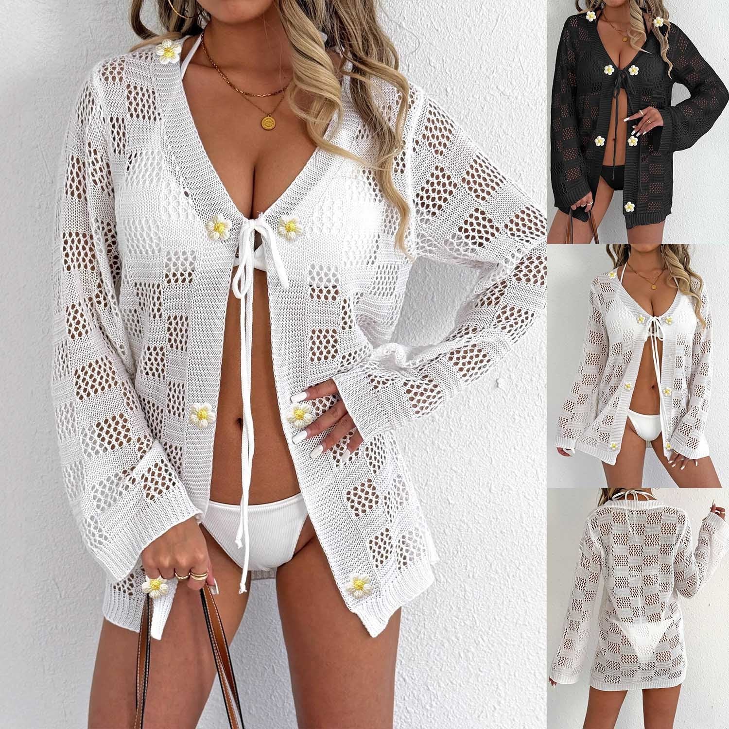 Women's Long Sleeve Beach Cardigan, Sun Protection Cover Up