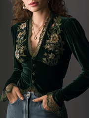 Floral Velvet Blouse