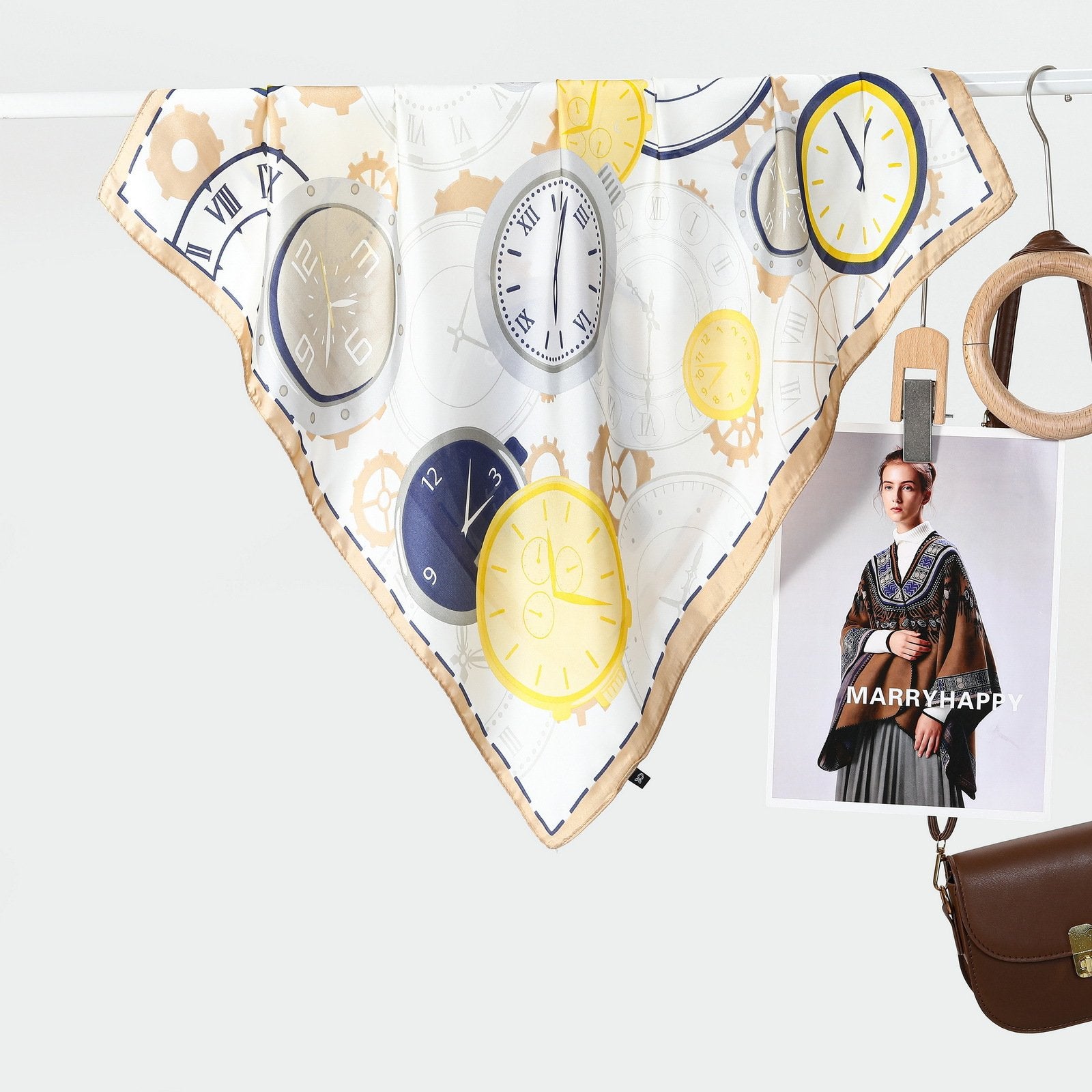Vintage Gear Fashion Square Scarf for Women