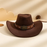 Matching Metal Buckle Sun Hat for Men and Women