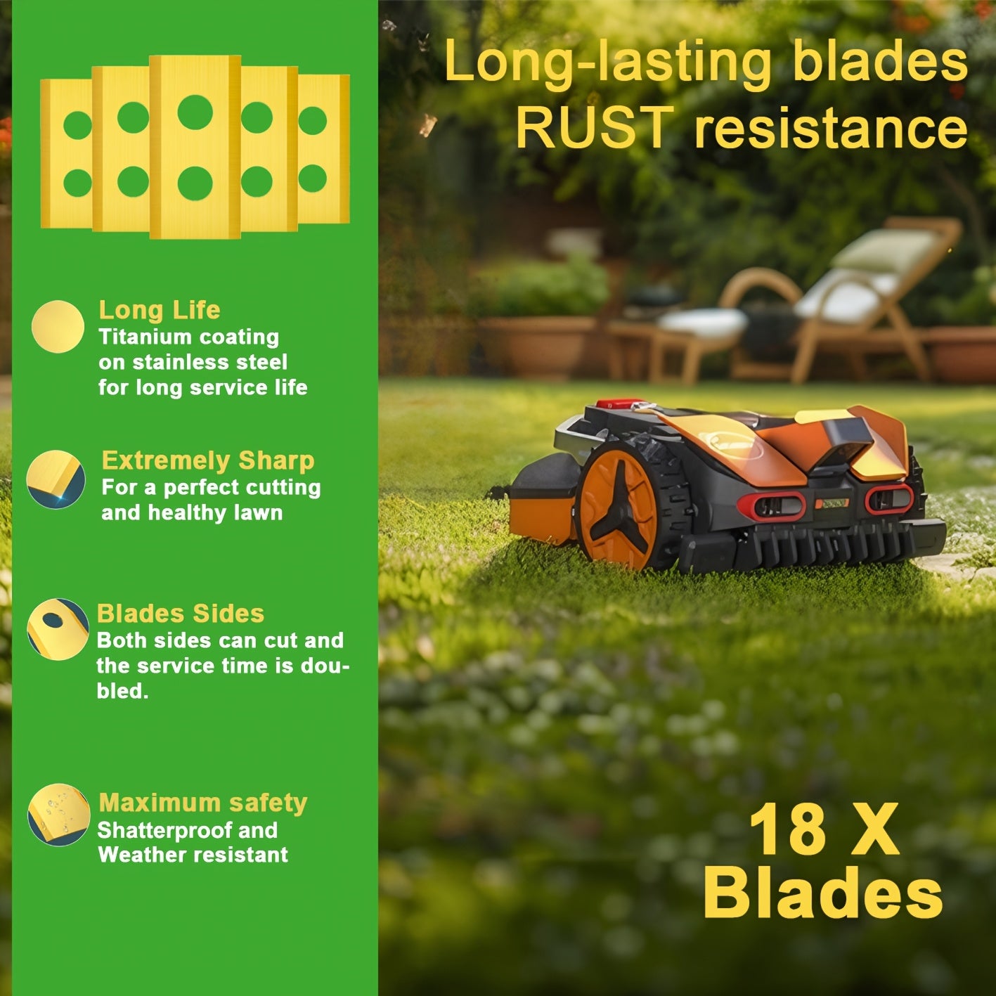 Universal Robot Lawn Mower Blade Set with Matching Screws – Spare Blade and Knife for Compatible Robot Mowers