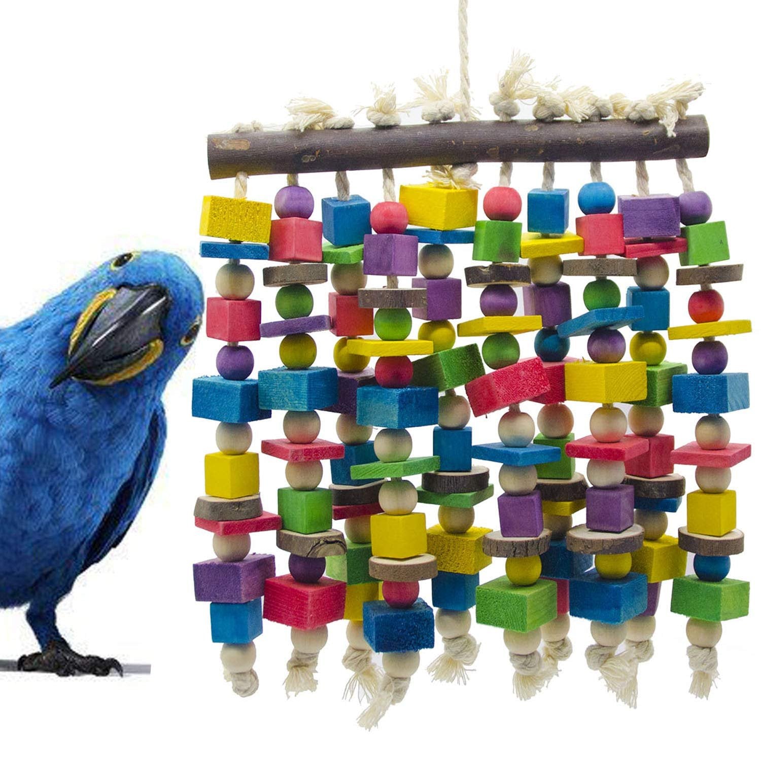 Multicolored Parrot Chewing Toy for Large Birds