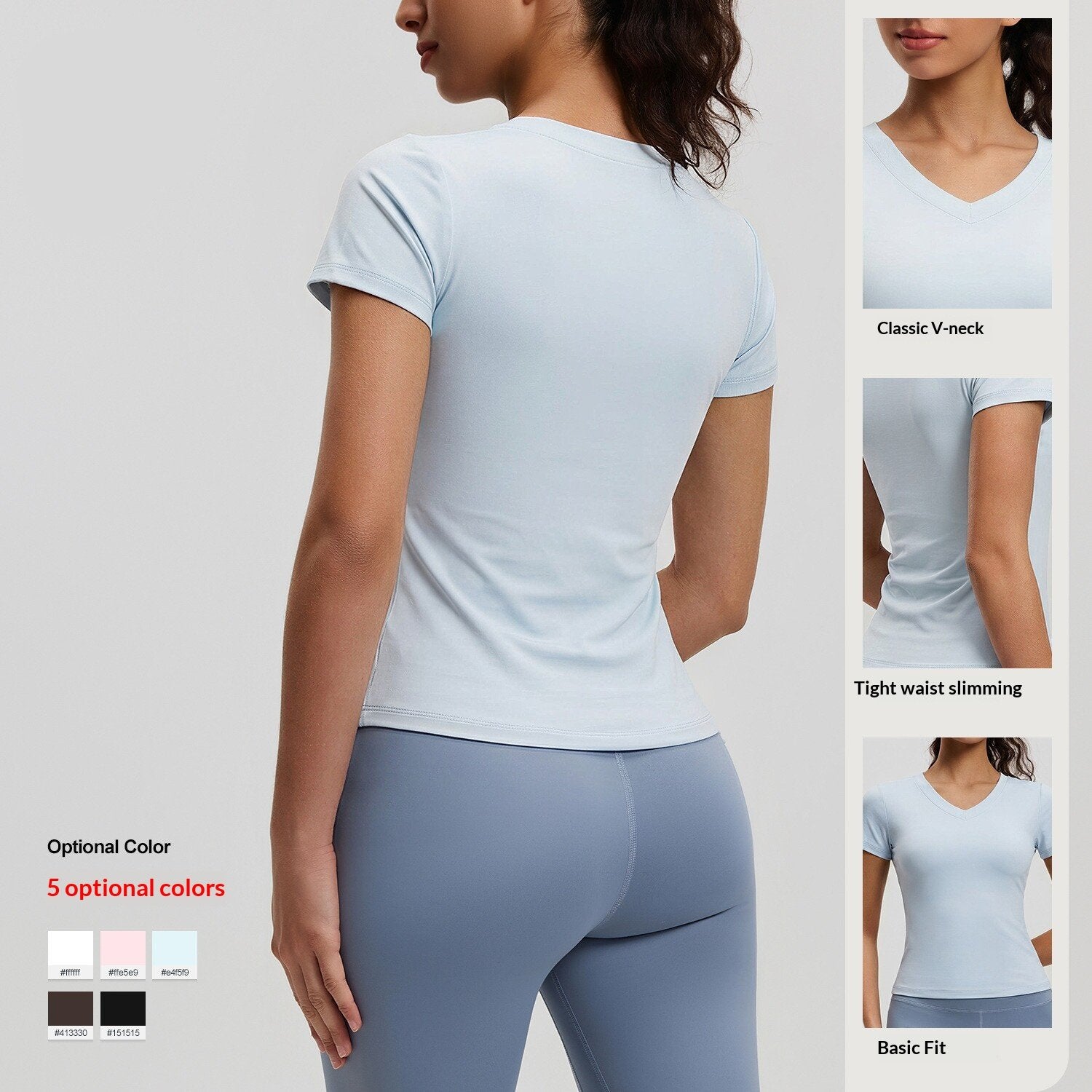Breathable V-Neck Yoga Top for Women