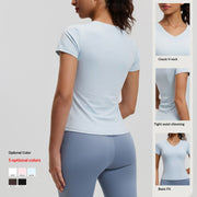 Breathable V-Neck Yoga Top for Women