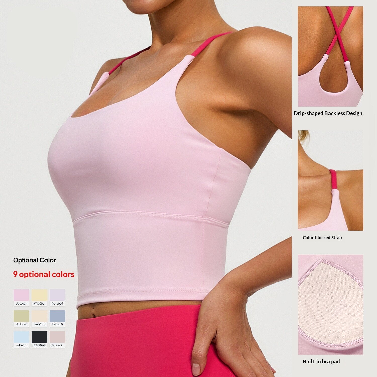 High-Support Sports Vest for Women - Shockproof Fitness Bra for Intense Workouts